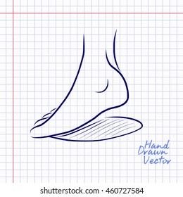 Foot Sketch Illustration. Vector Eps. 10