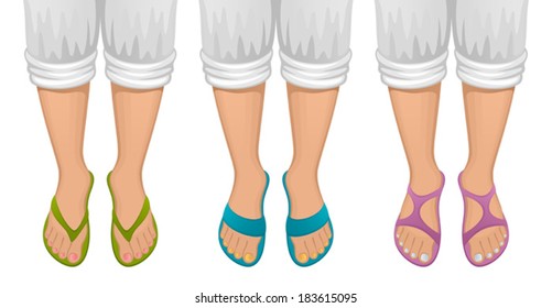 Foot in slippers