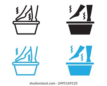 Foot Soak icon linear logo mark in black and white
