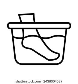 Foot Soaking Vector Line Icon Design