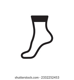 Icono vectorial de calcetín de pie. Diseño de señales planas de pies. Pictograma del símbolo de zócalo. icono de interfaz de usuario de UX
