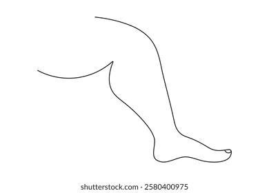 Foot sole continuous one line art of isolated outline vector flat  illustration