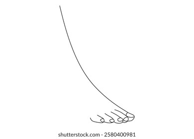 Foot sole continuous one line art of isolated outline vector flat  illustration