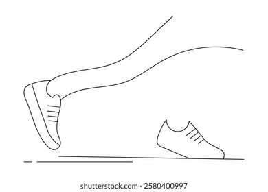 Foot sole continuous one line art of isolated outline vector flat  illustration