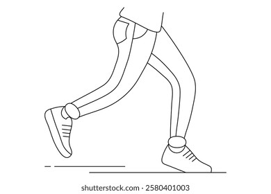 Foot sole continuous one line art of isolated outline vector flat  illustration