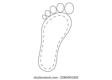 Foot sole continuous one line art of isolated outline vector flat  illustration