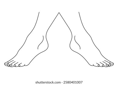 Foot sole continuous one line art of isolated outline vector flat  illustration