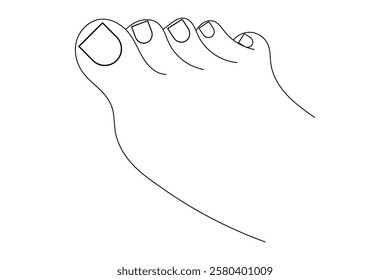 Foot sole continuous one line art of isolated outline vector flat  illustration