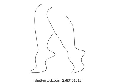 Foot sole continuous one line art of isolated outline vector flat  illustration