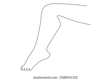 Foot sole Continuous one line art drawing of scissors vector illustration design

