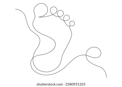 Foot sole Continuous one line art drawing of scissors vector illustration design

