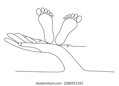 Foot sole Continuous one line art drawing of scissors vector illustration design

