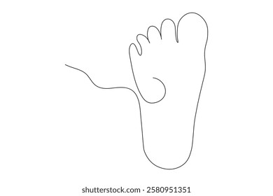 Foot sole Continuous one line art drawing of scissors vector illustration design

