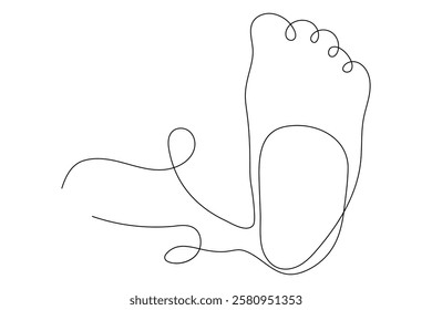 Foot sole Continuous one line art drawing of scissors vector illustration design

