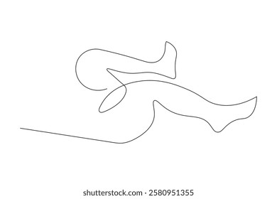 Foot sole Continuous one line art drawing of scissors vector illustration design

