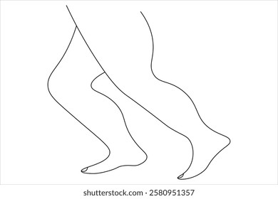 Foot sole Continuous one line art drawing of scissors vector illustration design

