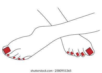 Foot sole Continuous one line art drawing of scissors vector illustration design

