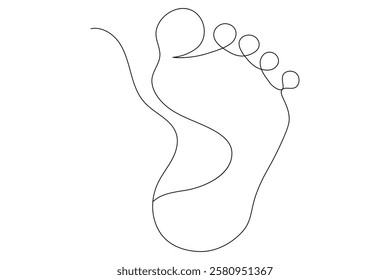 Foot sole Continuous one line art drawing of scissors vector illustration design

