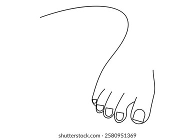 Foot sole Continuous one line art drawing of scissors vector illustration design

