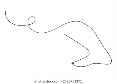 Foot sole Continuous one line art drawing of scissors vector illustration design

