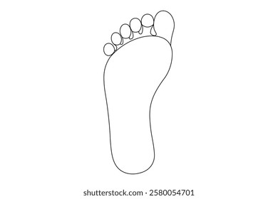 Foot sole continuous single line art of isolated outline vector drawing illustration 