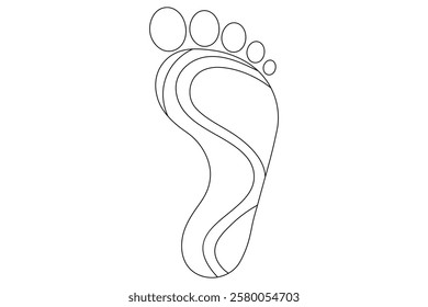 Foot sole continuous single line art of isolated outline vector drawing illustration 