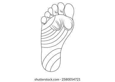 Foot sole continuous single line art of isolated outline vector drawing illustration 