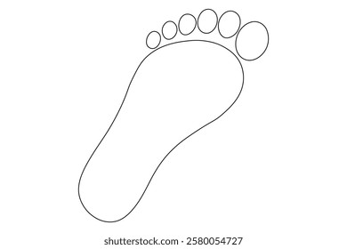 Foot sole continuous single line art of isolated outline vector drawing illustration 