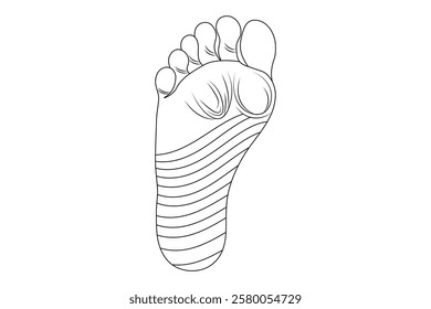 Foot sole continuous single line art of isolated outline vector drawing illustration 