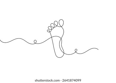 Foot sole one line vector illustration