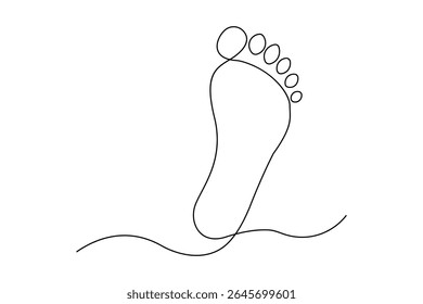 Foot sole single  line drawing and minimalist style isolate outline victor icon