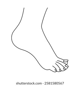 Foot sole single-line art on a white artboard elegantly captures the intricate shape of a foot’s sole, symbolizing movement and balance with a single continuous line.