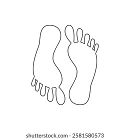 Foot sole single-line art on a white artboard elegantly captures the intricate shape of a foot’s sole, symbolizing movement and balance with a single continuous line.