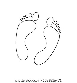 Foot sole single-line art on a white artboard beautifully portrays the simplicity and symmetry of a foot’s sole, using a single fluid line to express its natural form.