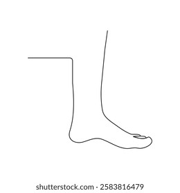 Foot sole single-line art on a white artboard beautifully portrays the simplicity and symmetry of a foot’s sole, using a single fluid line to express its natural form.