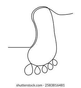 Foot sole single-line art on a white artboard beautifully portrays the simplicity and symmetry of a foot’s sole, using a single fluid line to express its natural form.