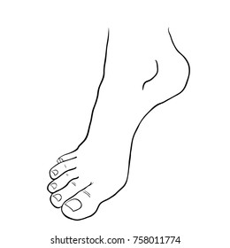 foot soles of the male down on tiptoe. vector illustration