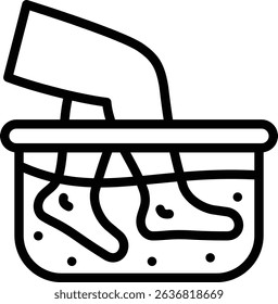 foot spa icon illustration design with outline, this is not made from any AI generation