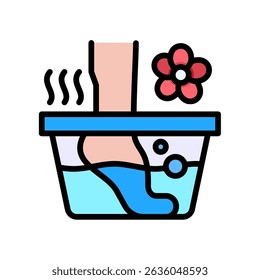 Foot Spa Icon Lineal Color Vector Illustration