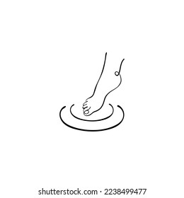 Foot Spa Line Style Icon Design