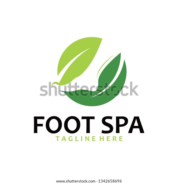 Foot Spa Logo Leaf Nature Stock Vector (Royalty Free) 1342658696