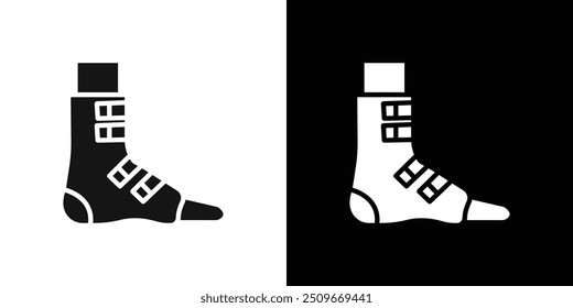 Foot splint icon Flat vector set outline