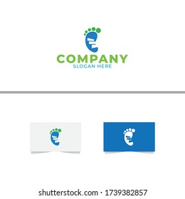 Foot Stair Logo Design Vector Template