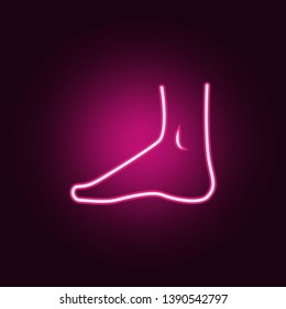 Foot, foot standing neon icon. Elements of body parts set. Simple icon for websites, web design, mobile app, info graphics