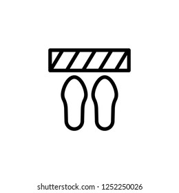 Foot step constraints, icon vector illustration in line/outline style