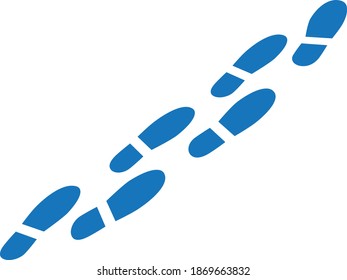 foot step icon. footprint icon vector (blue version)