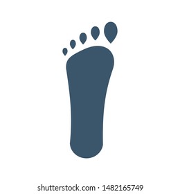 Foot step icon. Foot print shape, step symbol. Barefoot sign. Isolated vector illustration in flat style