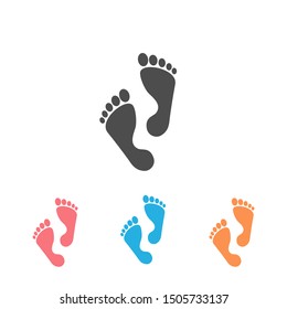Foot step icon set. Vector illustration