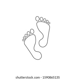 Foot step line icon. Vector illustration