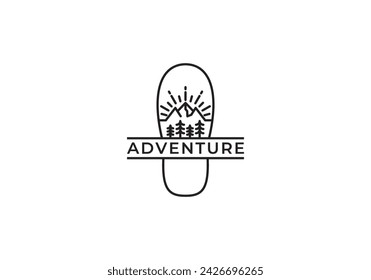 foot step and mountain logo design. travel adventure holidays. symbols, icons, templates